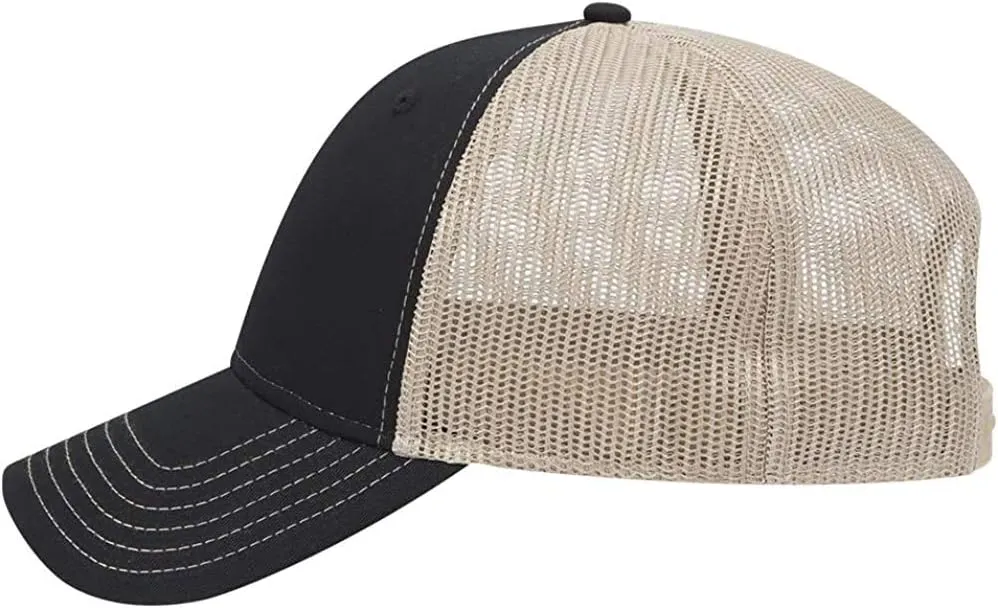 Ashen Fane 6 Panel Low Profile Contrast Vertical Mesh Back Snapback Hat
