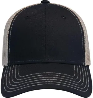 Ashen Fane 6 Panel Low Profile Contrast Vertical Mesh Back Snapback Hat