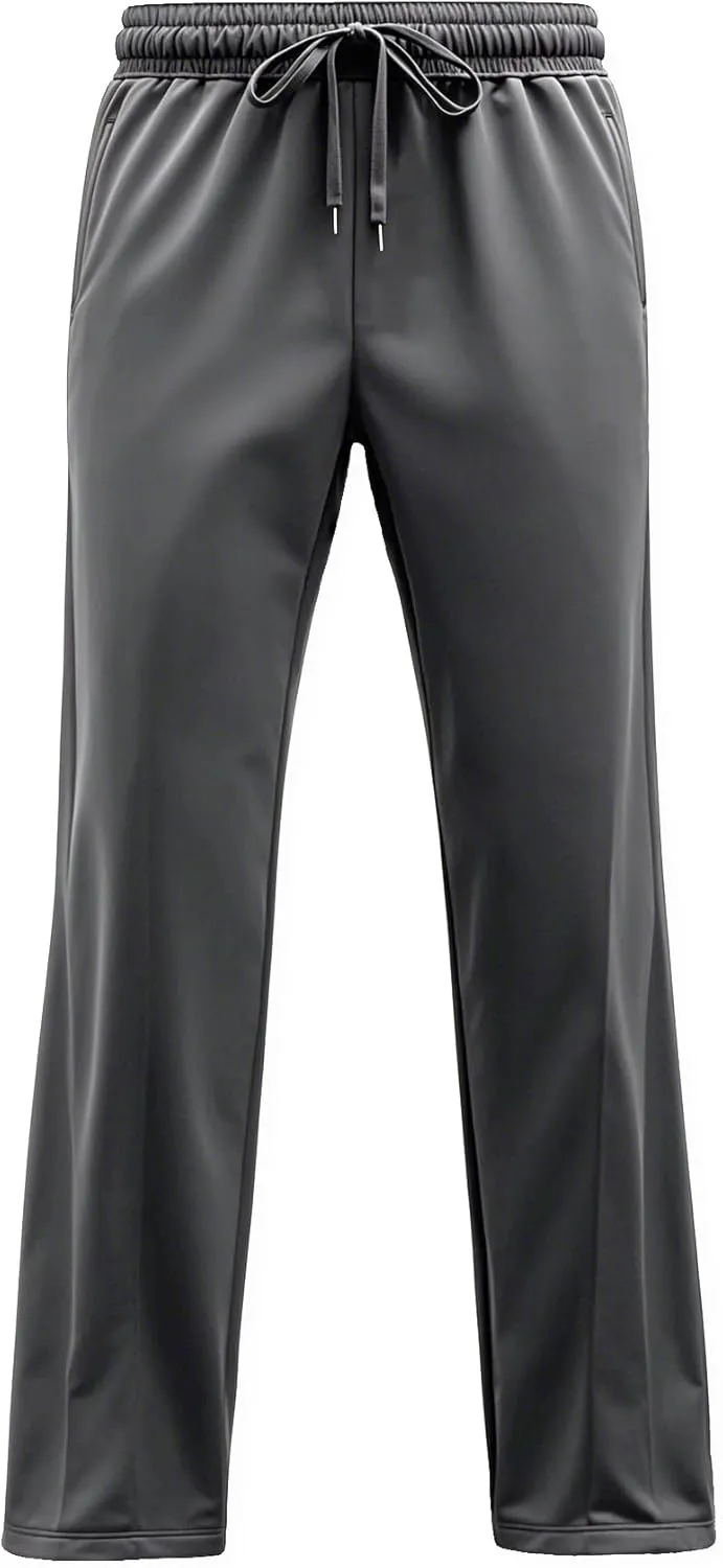 Boys Sweatpants Straight Leg Fit, Boy Athletic Joggers with Open Bottom and Drawstring Pockets for Sports Outdoors