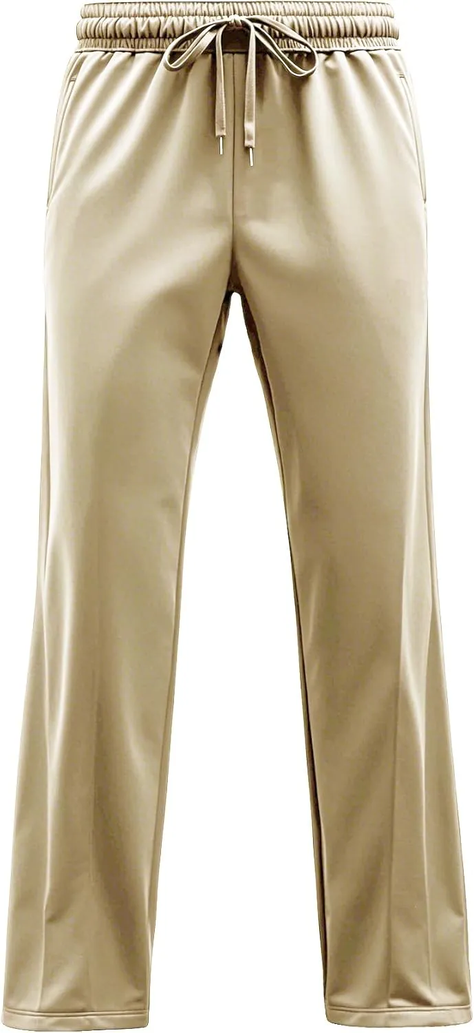 Boys Sweatpants Straight Leg Fit, Boy Athletic Joggers with Open Bottom and Drawstring Pockets for Sports Outdoors