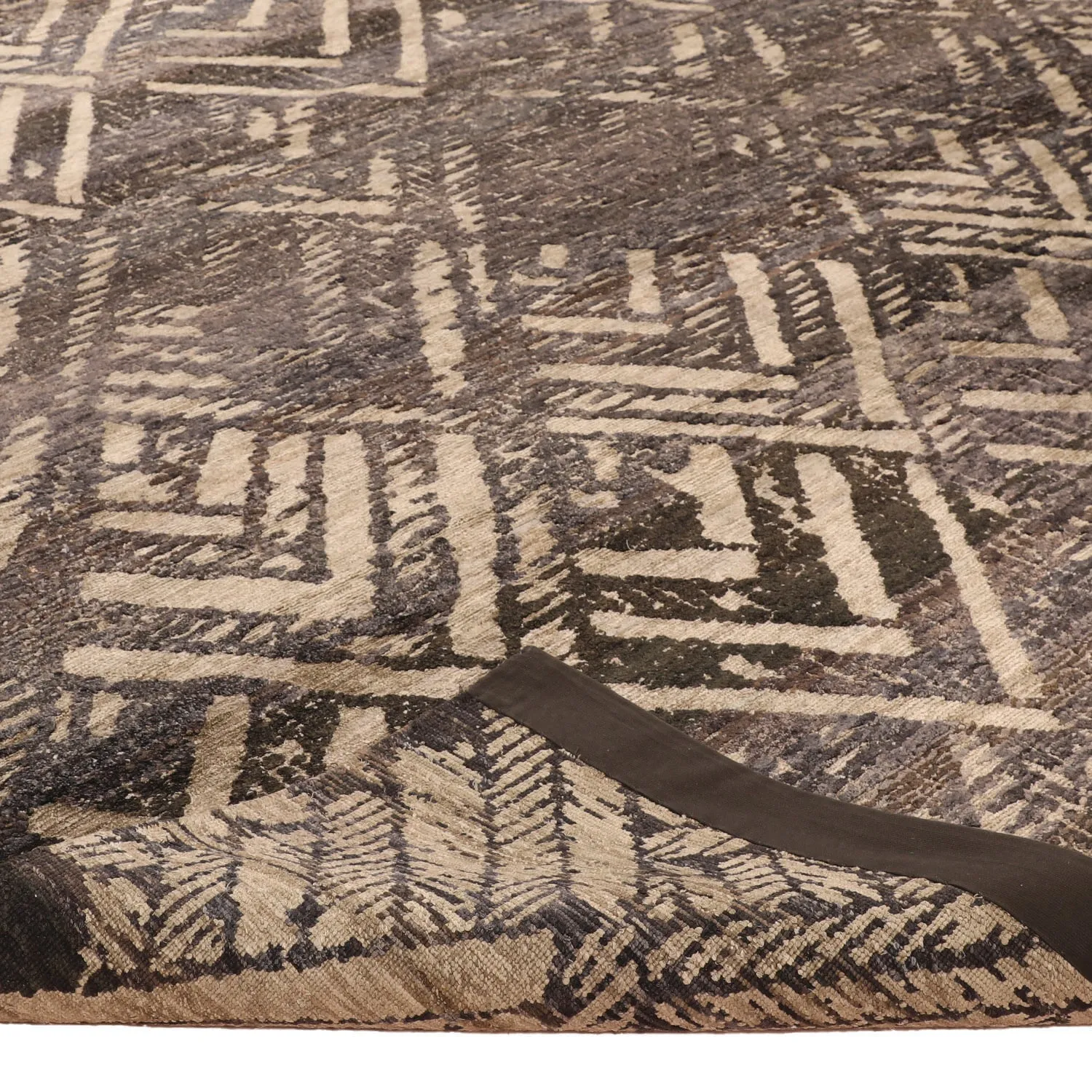 Brown Nu Vibrant Transitional Tibetan Silk Rug - 10' x 14'2"