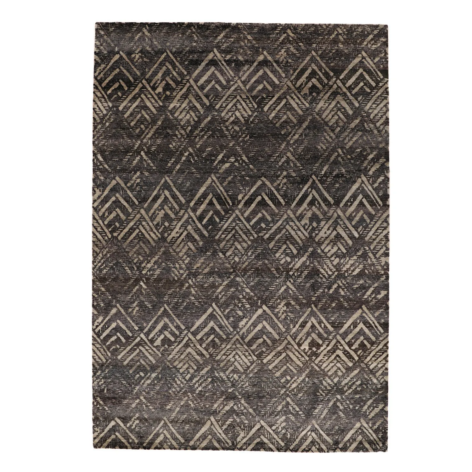 Brown Nu Vibrant Transitional Tibetan Silk Rug - 10' x 14'2"