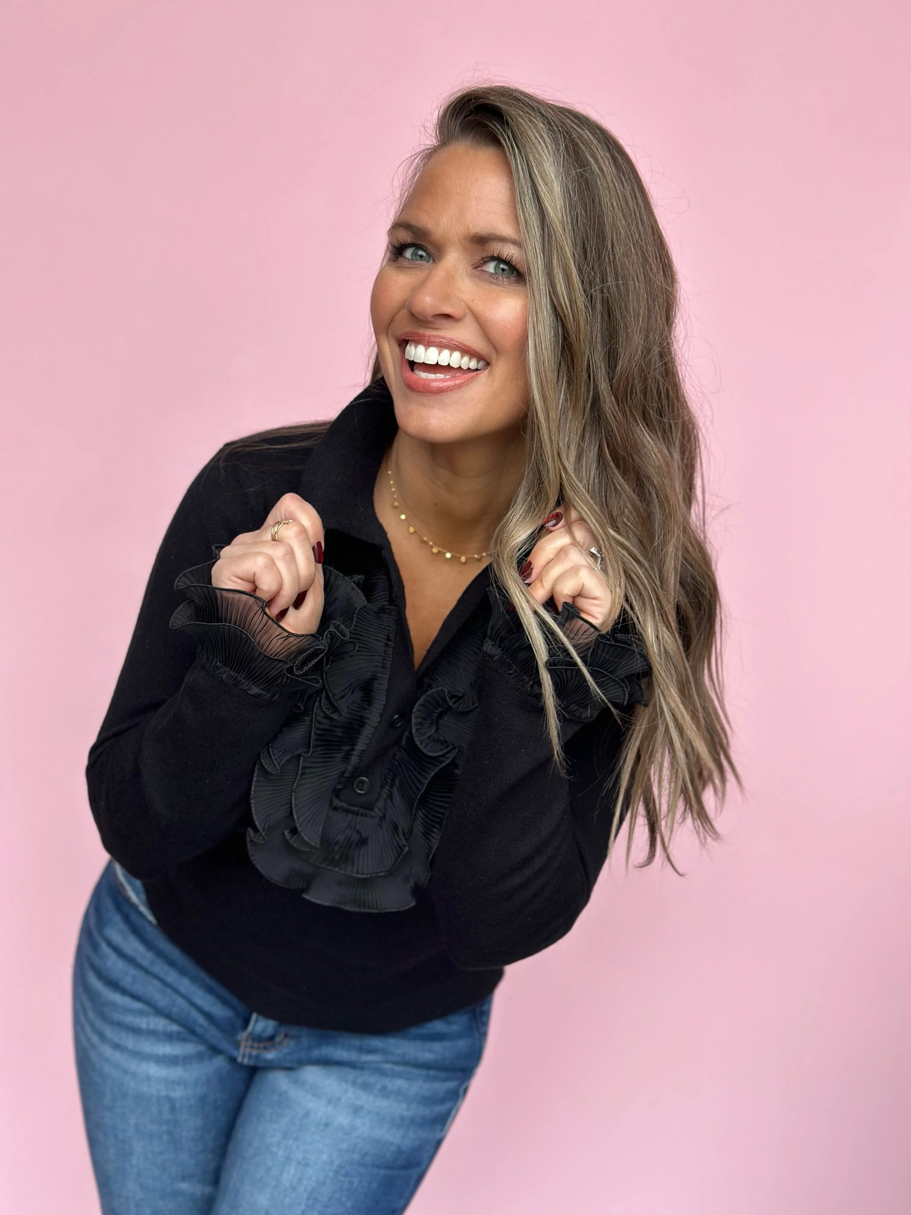 City Chic Ruffle Sweater-FINAL SALE