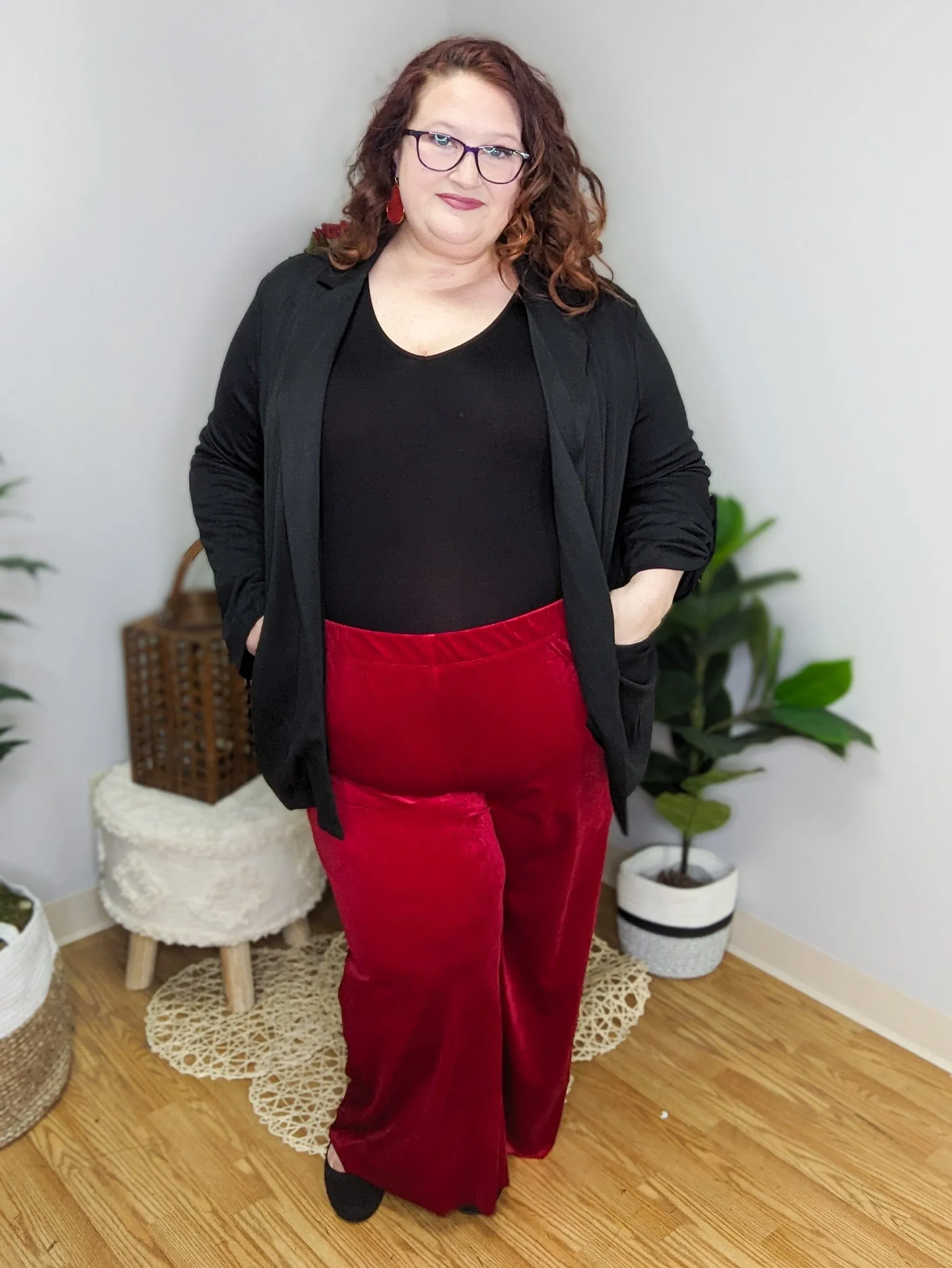 Darby Collared Blazer w/Pockets   Stretch (2 Colors)