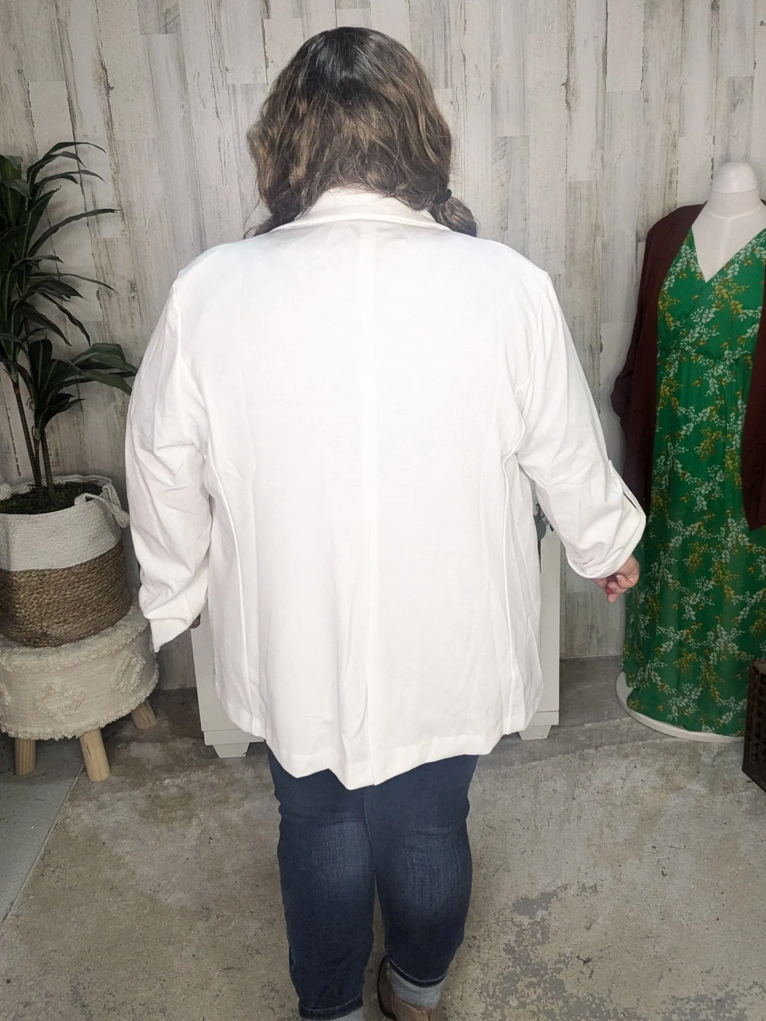 Darby Collared Blazer w/Pockets   Stretch (2 Colors)