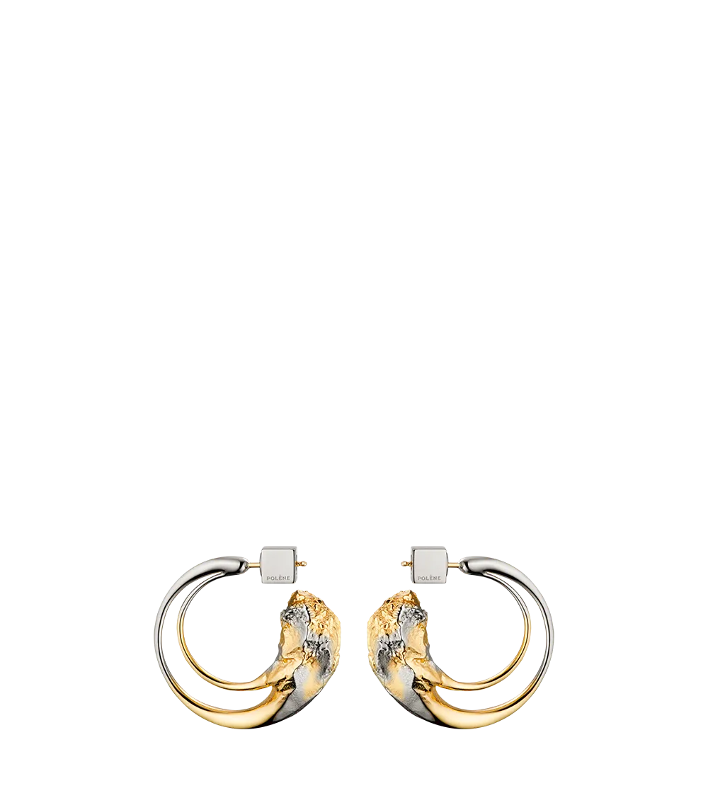 Eroz Hoop Earrings - Duo palladium with 24 carat gold plating