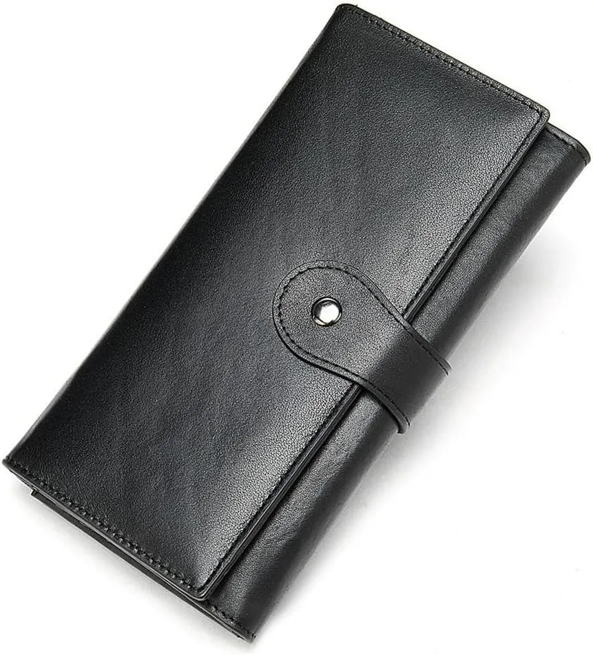 Genuine Leather Wallet, Women's Multi Slot Anti Magnetic Card Bag, Trendy Women's Top Layer Cowhide Handbag(D)