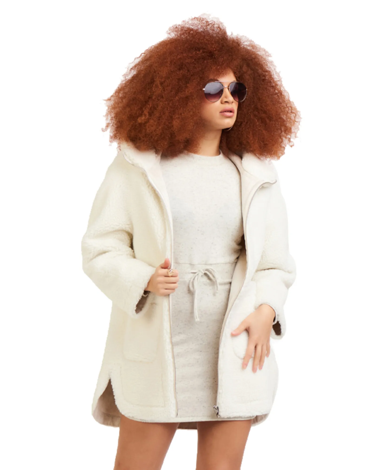 Janet Faux Shearling Jacket | Ivory