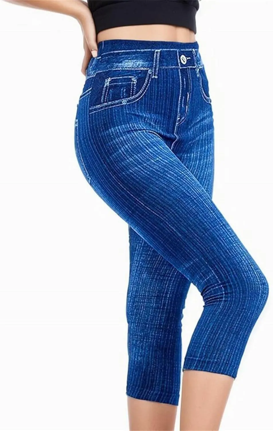 Jean Leggings for Women Plus Size Denim High Waisted Casual Yoga Pants Stretch Jean Look Jeggings Tights 2025