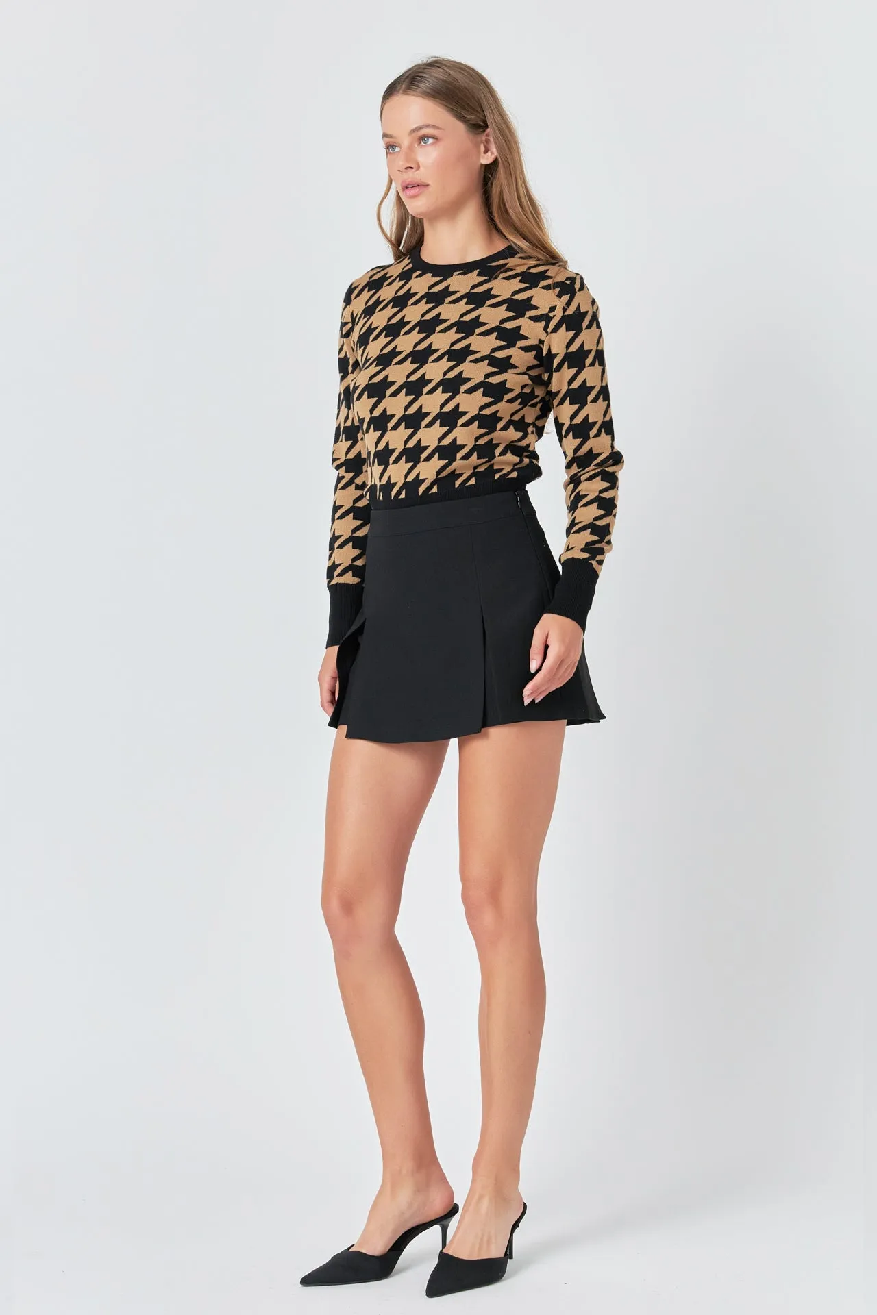 Knit Houndstooth Sweater