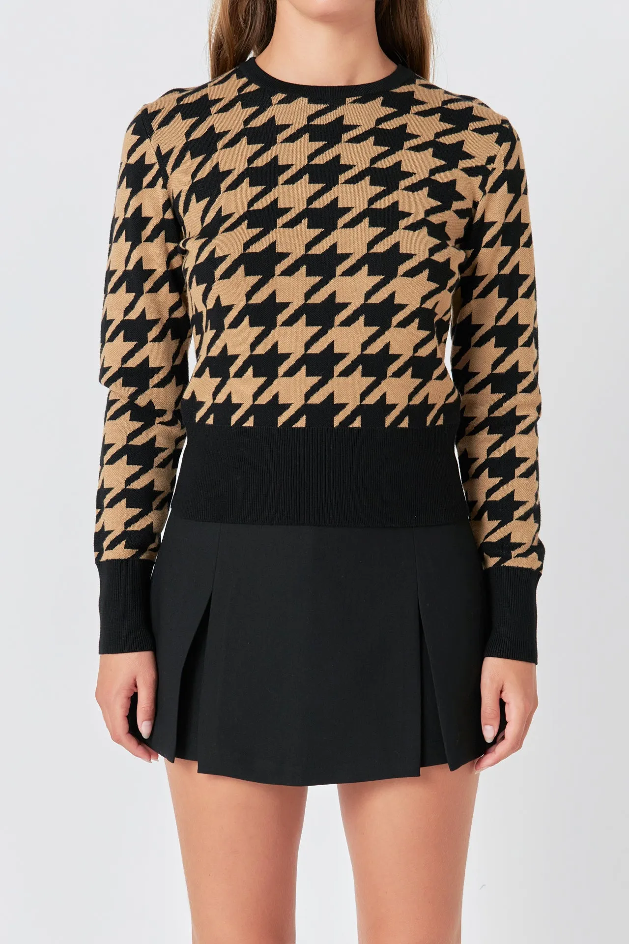 Knit Houndstooth Sweater