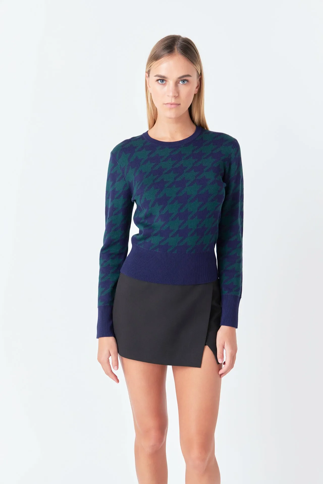 Knit Houndstooth Sweater