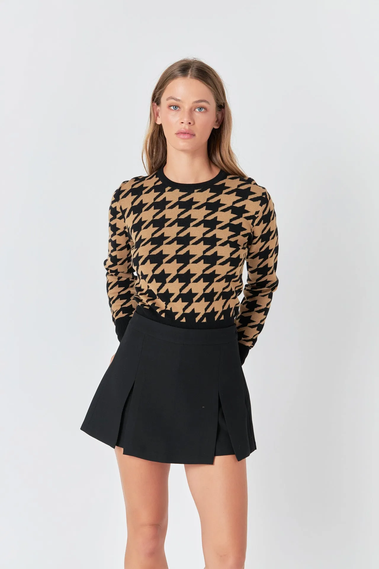 Knit Houndstooth Sweater