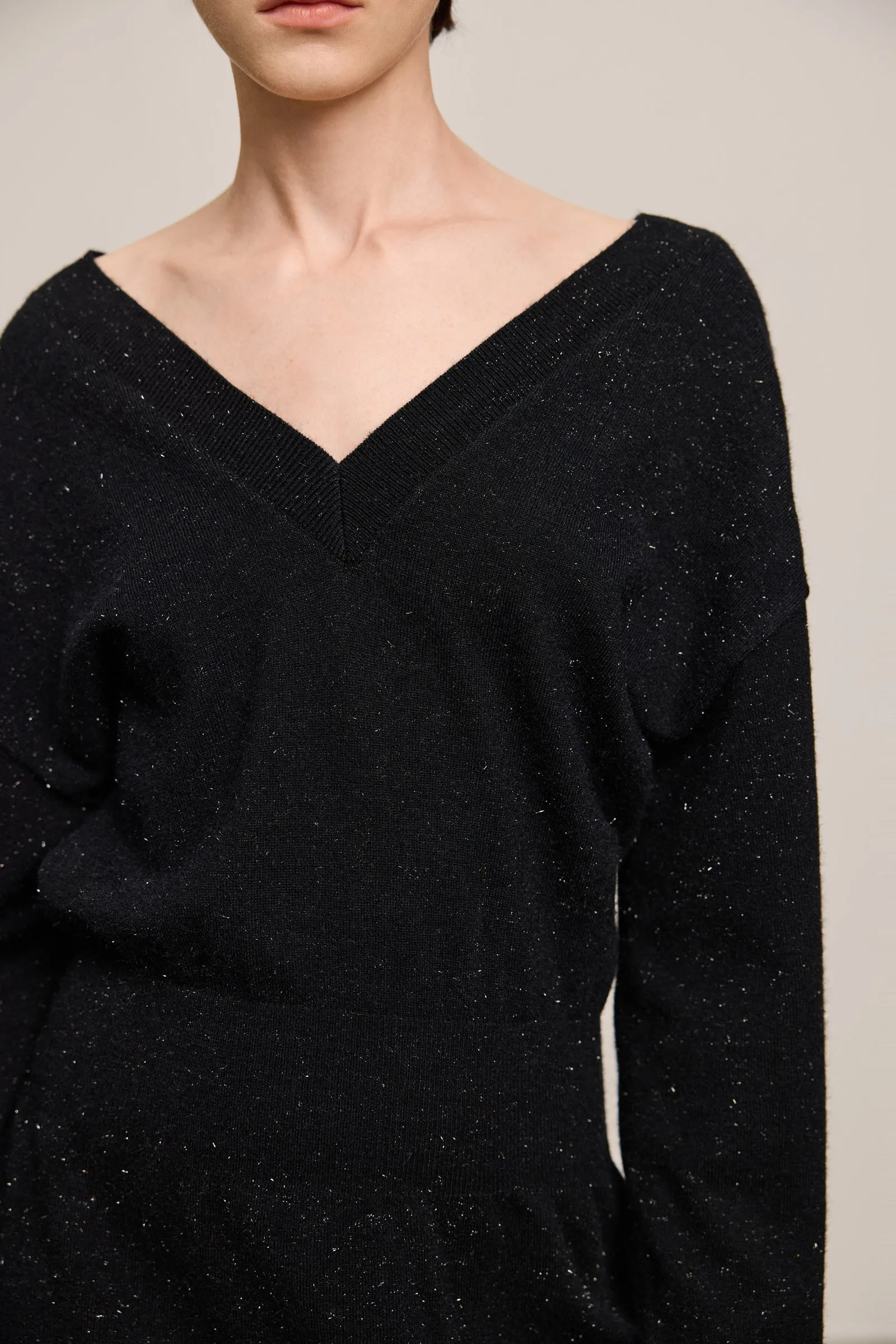 LILY Sparkling V-Neck Little Black Dress