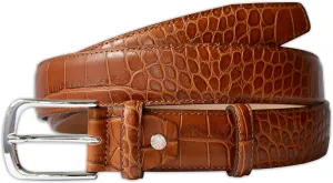 Mens Crocodile Pattern Italian Leather Belt