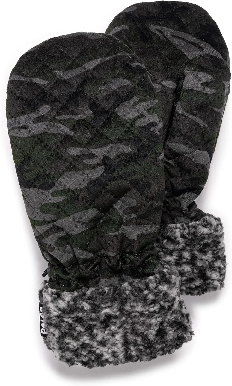 MUK LUKS womens Polar Women's Quilted Frosted Sherpa Mittens