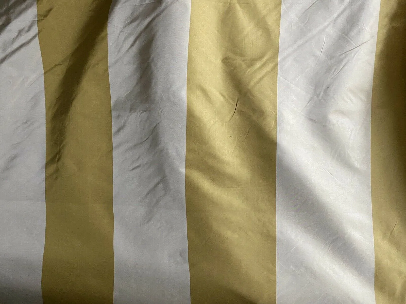 NEW 100% Silk Taffeta Gold & Cream Striped Fabric