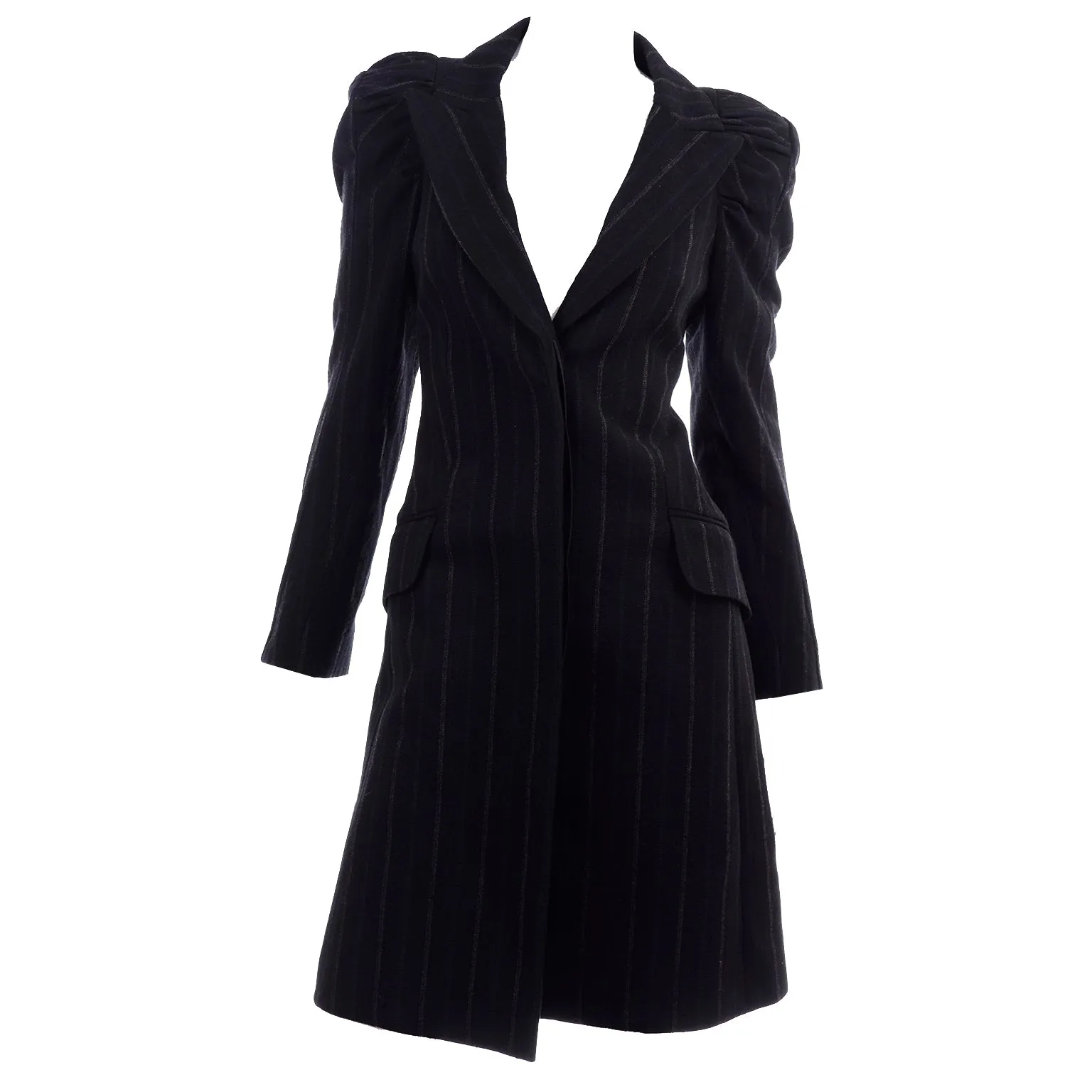 New Marc Jacobs for Louis Vuitton 2010 Charcoal Gray Pinstripe Coat