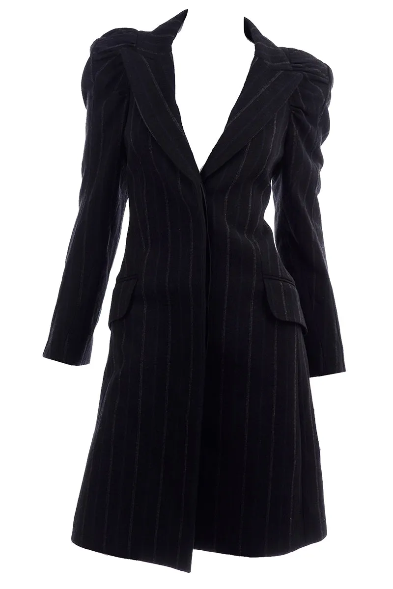 New Marc Jacobs for Louis Vuitton 2010 Charcoal Gray Pinstripe Coat
