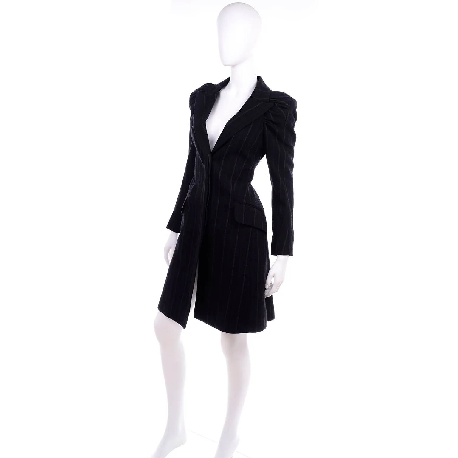 New Marc Jacobs for Louis Vuitton 2010 Charcoal Gray Pinstripe Coat