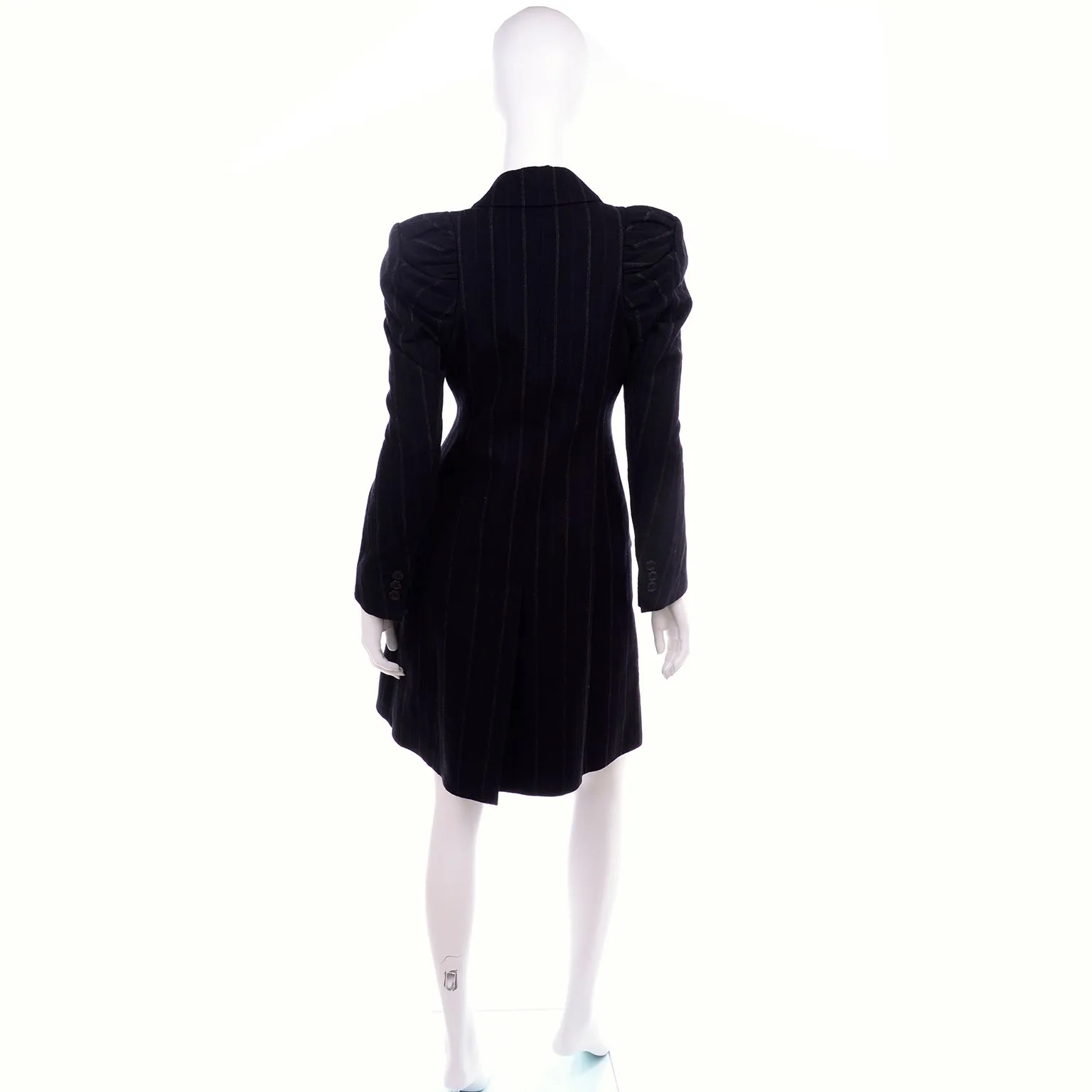 New Marc Jacobs for Louis Vuitton 2010 Charcoal Gray Pinstripe Coat