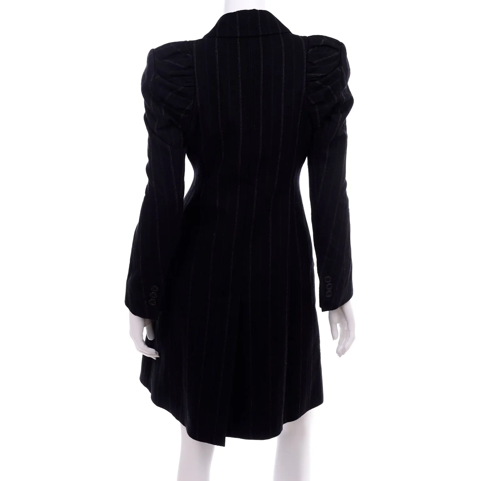 New Marc Jacobs for Louis Vuitton 2010 Charcoal Gray Pinstripe Coat
