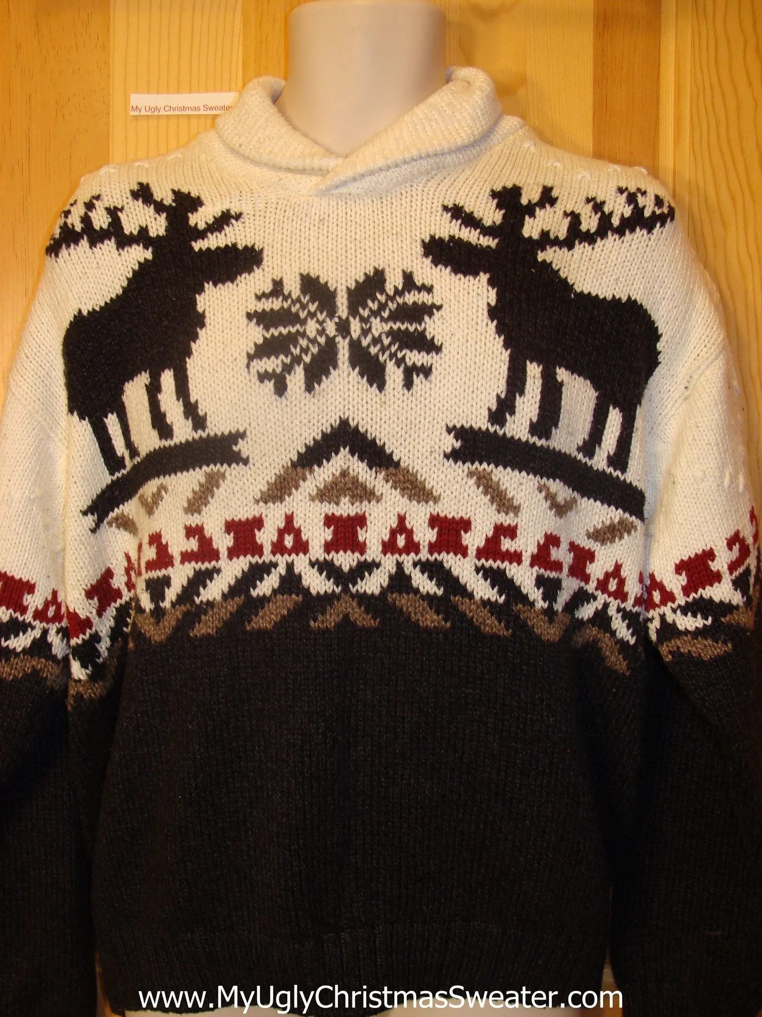 Reindeer Ugly Christmas Sweater Vintage Style Moose