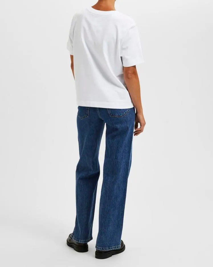 SLFESSENTIAL SS BOXY TEE | BRIGHT WHITE