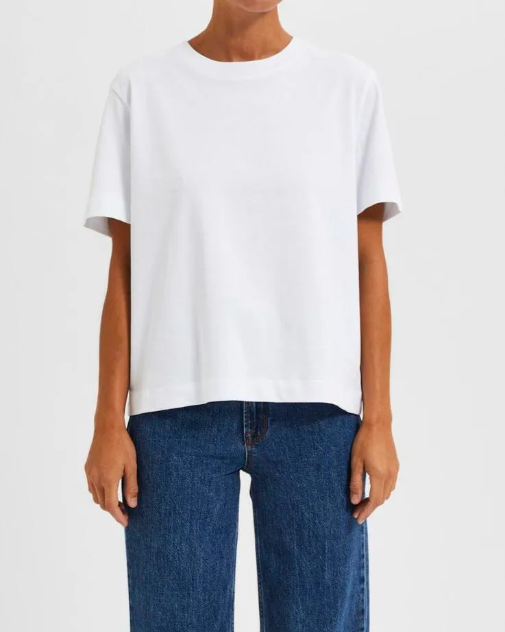 SLFESSENTIAL SS BOXY TEE | BRIGHT WHITE