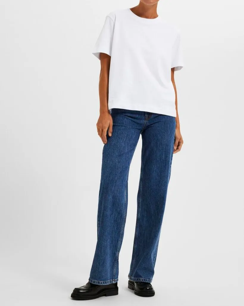 SLFESSENTIAL SS BOXY TEE | BRIGHT WHITE