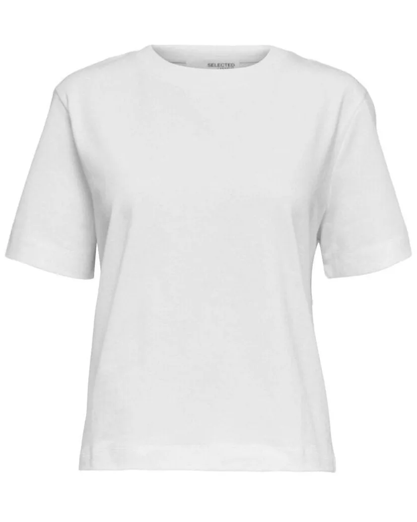 SLFESSENTIAL SS BOXY TEE | BRIGHT WHITE