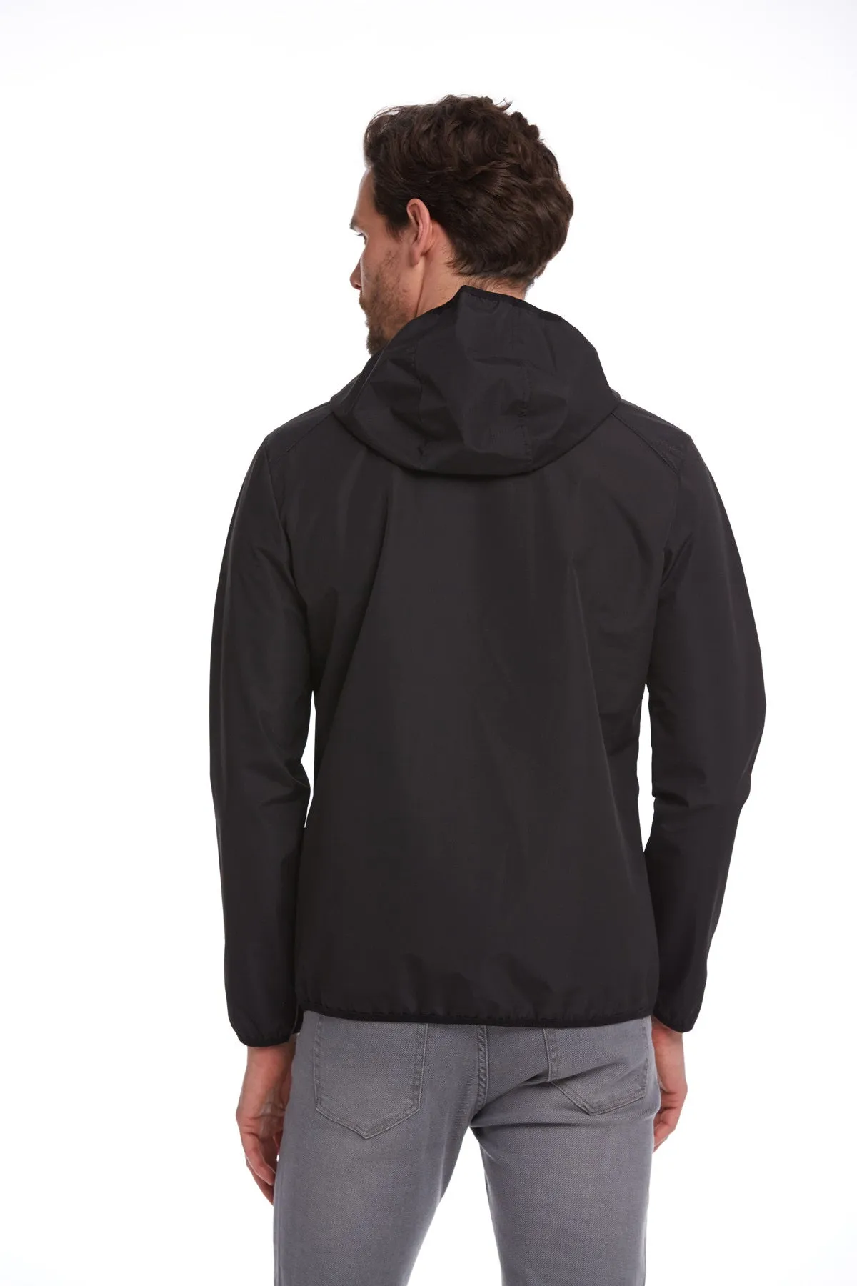 Slim Fit Black Seasonal Lykia Hooded Coat