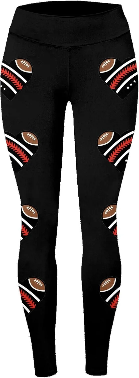 Thick Leggings for Women Valentine Plus Size Valentines Pants Women Sugar Love Heart Pattern Yoga Pants