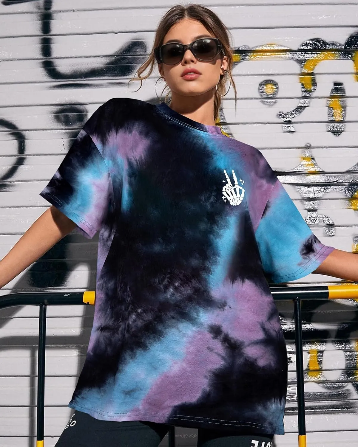Tie Dye Shirt Women - Oversized Tie Dye T Shirt Short Sleeve Round Neck Casual Trendy Graphic Tee for Girls