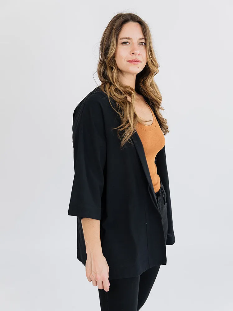 Tie Front Jacket - Black