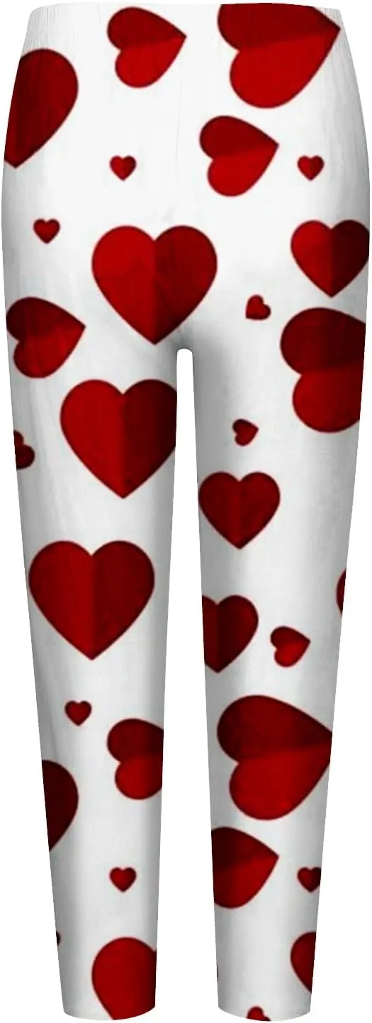 Valentine Leggings for Women Soft with Pockets Valentine's Legging Two Piece Legging Set for Plus Size
