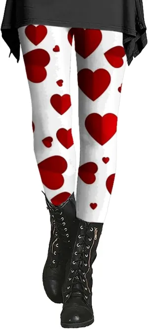 Valentine Leggings for Women Soft with Pockets Valentine's Legging Two Piece Legging Set for Plus Size