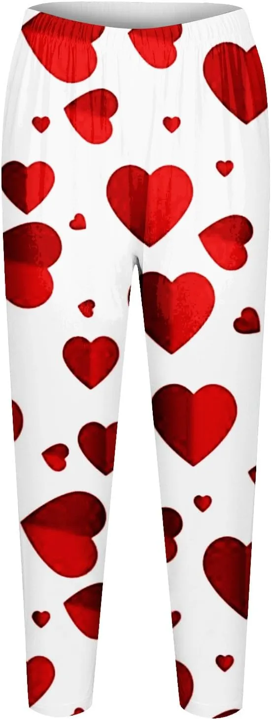 Valentine Leggings for Women Soft with Pockets Valentine's Legging Two Piece Legging Set for Plus Size