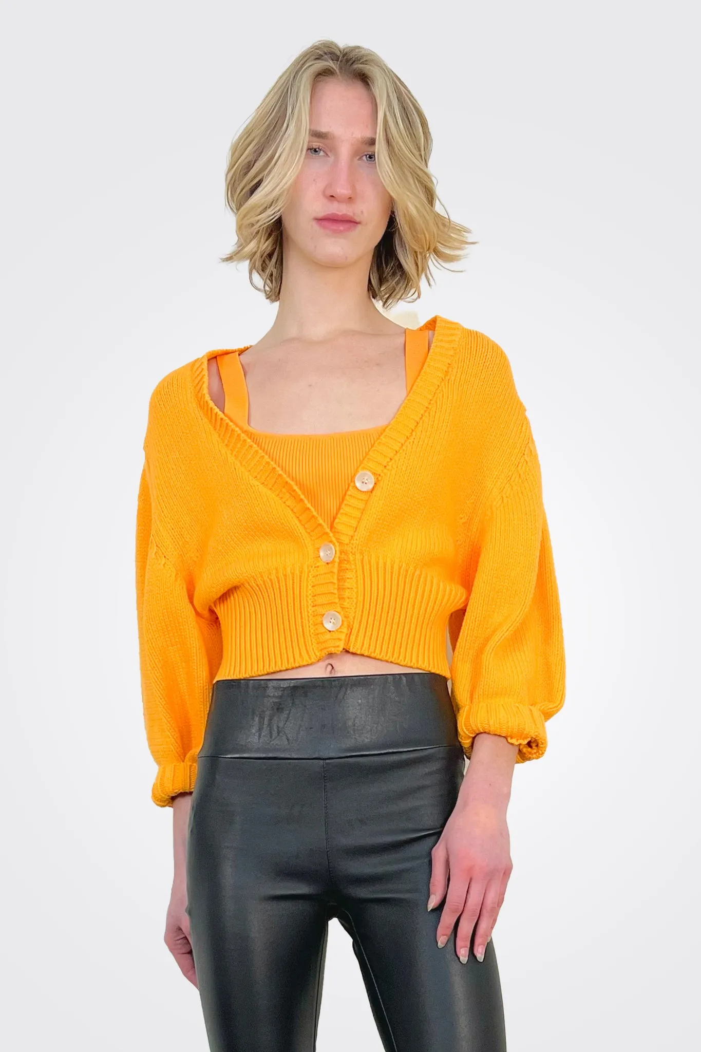 Vienna Cardigan - Bright Orange