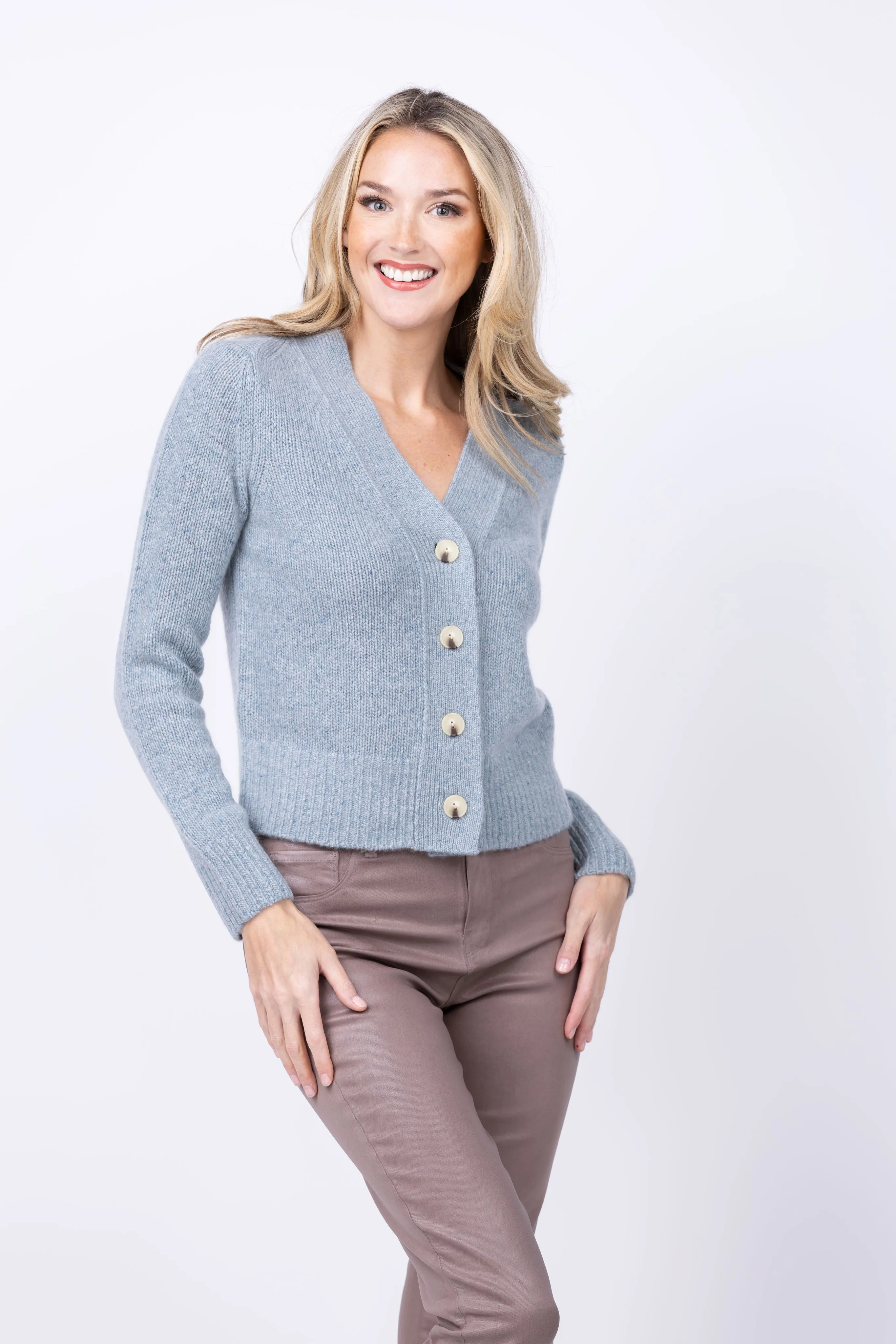 Vince Donegal Cardigan in Capri Donegal