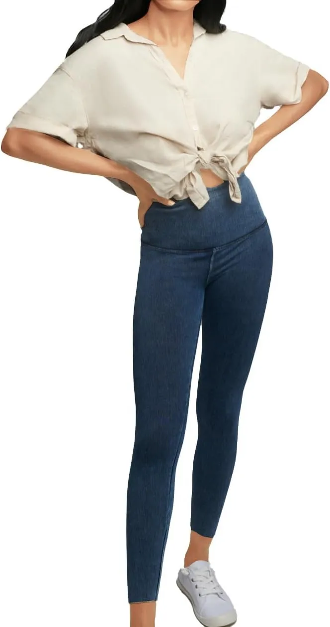 Women's Comfortable Yoga Jeggings with Denim Look Lightweight High Waist Leggings 25" 28"