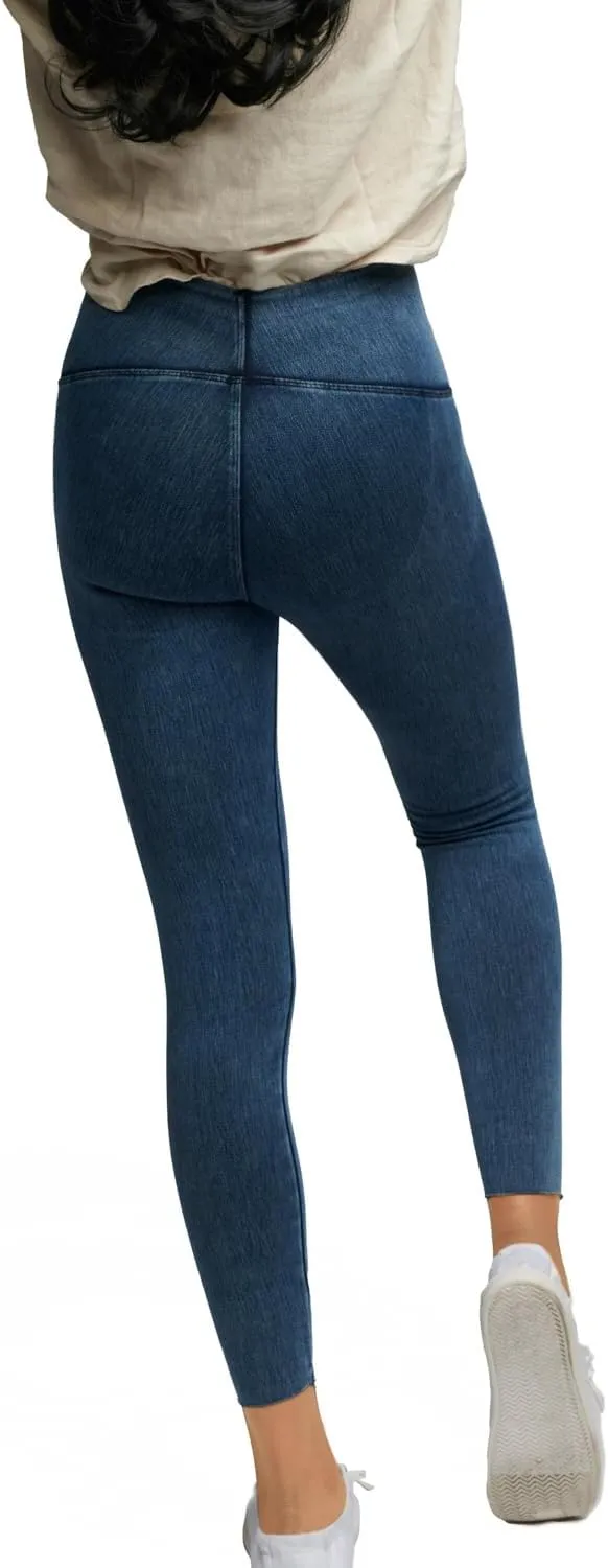 Women's Comfortable Yoga Jeggings with Denim Look Lightweight High Waist Leggings 25" 28"