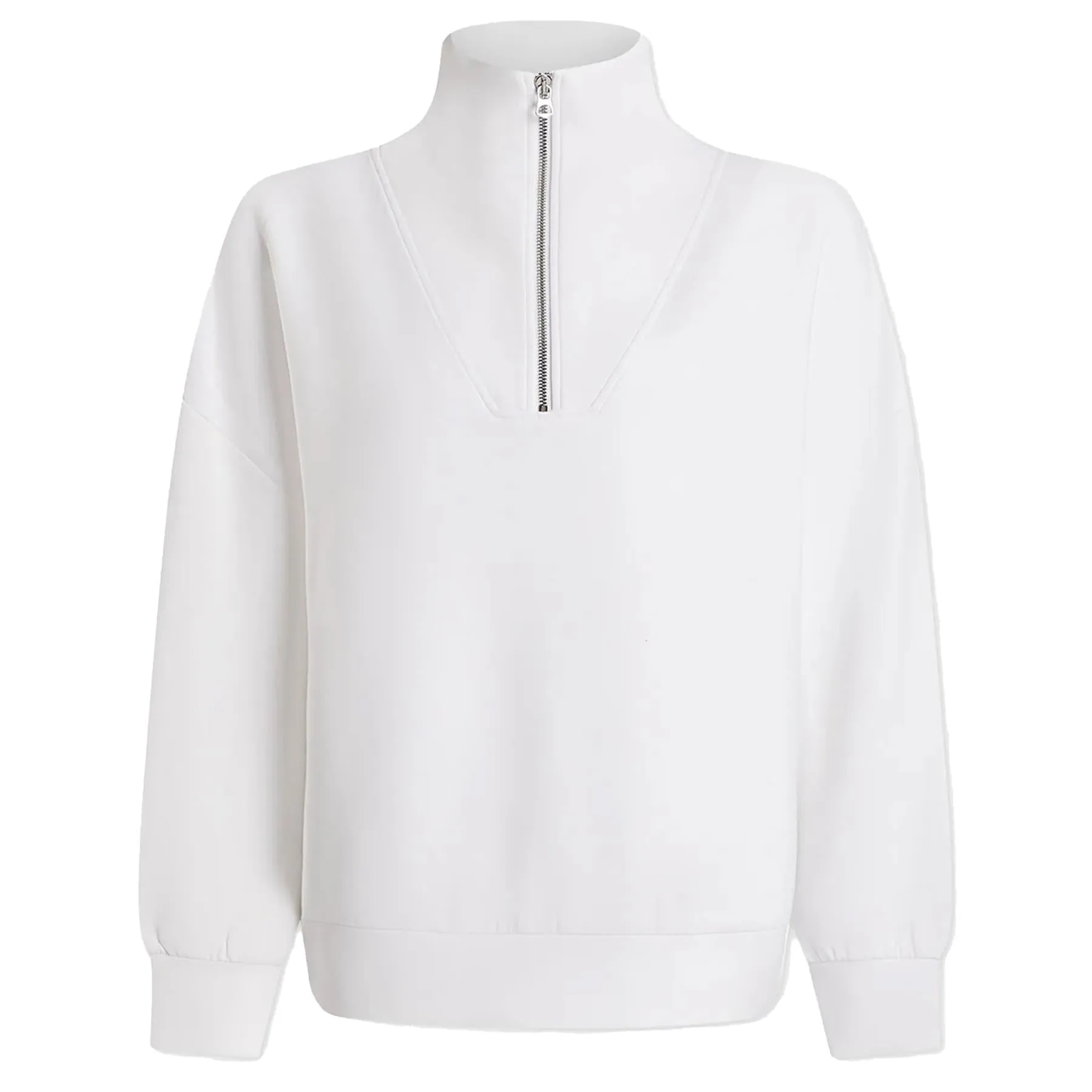 Womens Hawley Half Zip Sweat White - 2024