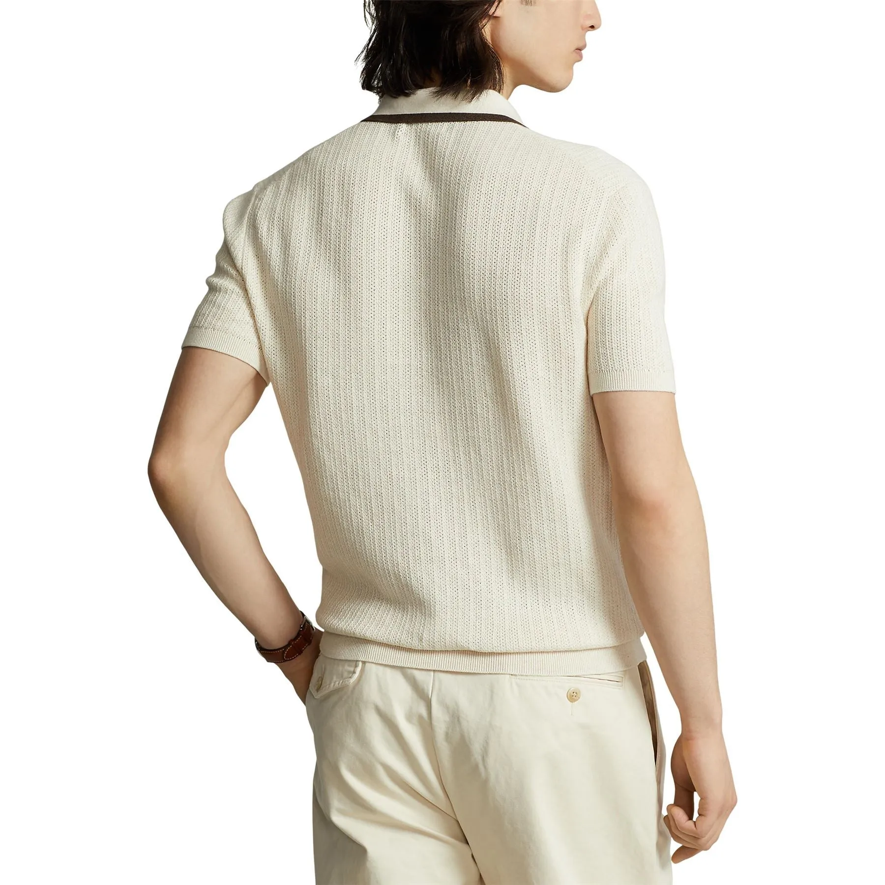 x TRENDYGOLF Cotton Blend SS Pullover Cream Multi - SS24
